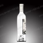 Empty Customized Logo Round Tequila Glass Bottle Frosted 700ml