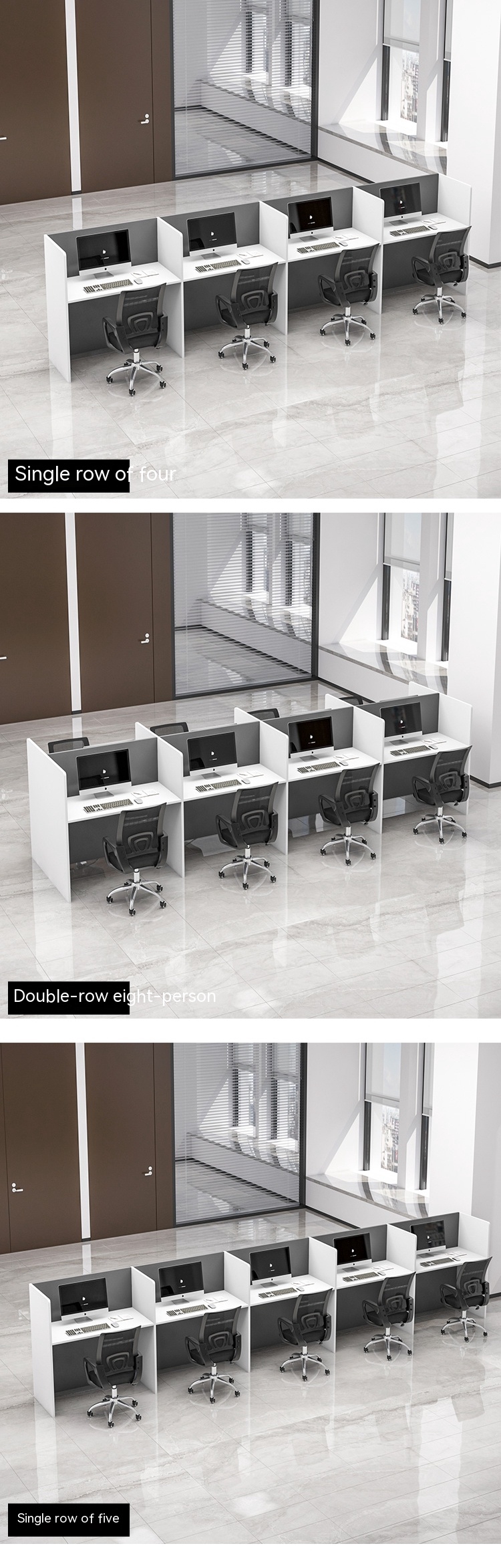 Modern Private Space Office Furniture Workstation with Extendable Desk and Chair Sets