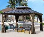 Hardtop Garden Gazebo Metal Steel Roof Frame Aluminum Outdoor Gazebo Tent