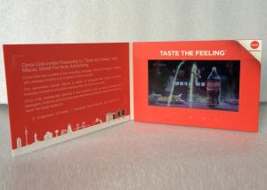Quality promotional video business card 7'' LCD screen Coca cola brand advertising card video brochures card wholesale