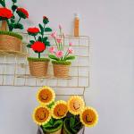 New Creative Luxury Handmade Crochet Knitting Plants Flowers Handicraft Home