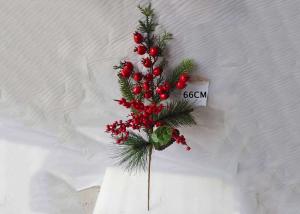 Quality Vivid Decay Resistant 66cm Plastic Fake Christmas Berries wholesale
