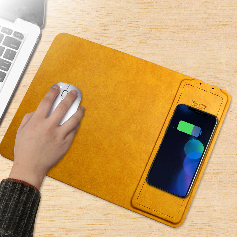 MOUSE PAD WIRELESS CHARGER 10w universal compatible Leather fast qi wireless charging charger mouse pad for Apple iPhone