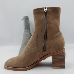 Quality Office Ladies Leopard Print Ankle Boots Beige Tan Black Soft Nappa Leather Upper wholesale