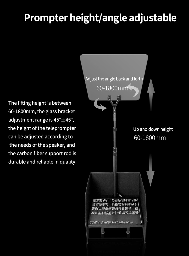 Control Way Mouse 22 inch Prompter for Portable Teleprompter in TV Video Conferences