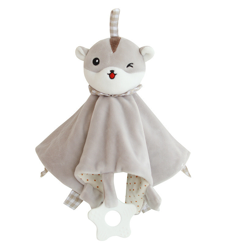 Cotton Cartoon Saliva Plush Toy Non Shedding Animal Shaped Plush Baby Saliva Towel