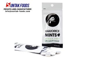 Quality Sugar Free Liquorice Peppermint Candy With Double Color , Triangle Shaped Candy wholesale