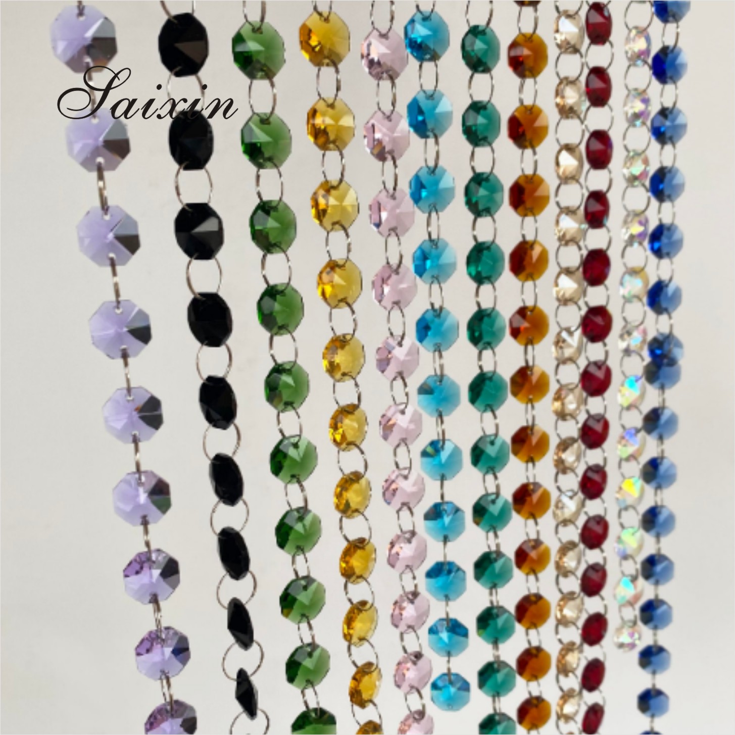 Crystal Bead String Curtain Glass Christmas Decoration Hanging Wire For Events