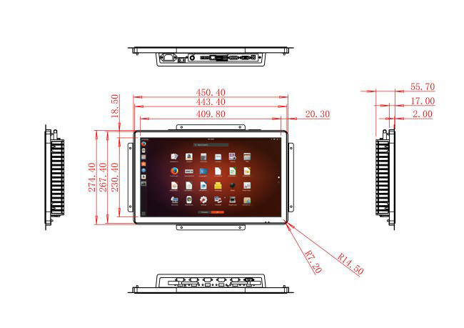 18.5-Inch Linux Touch Monitor for Security Systems and Industrial Monitoring