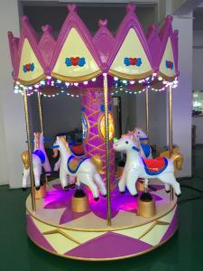 Quality 6 Seats Crown Carousel Kiddie Ride For Children Wear Resistant 900W Power wholesale