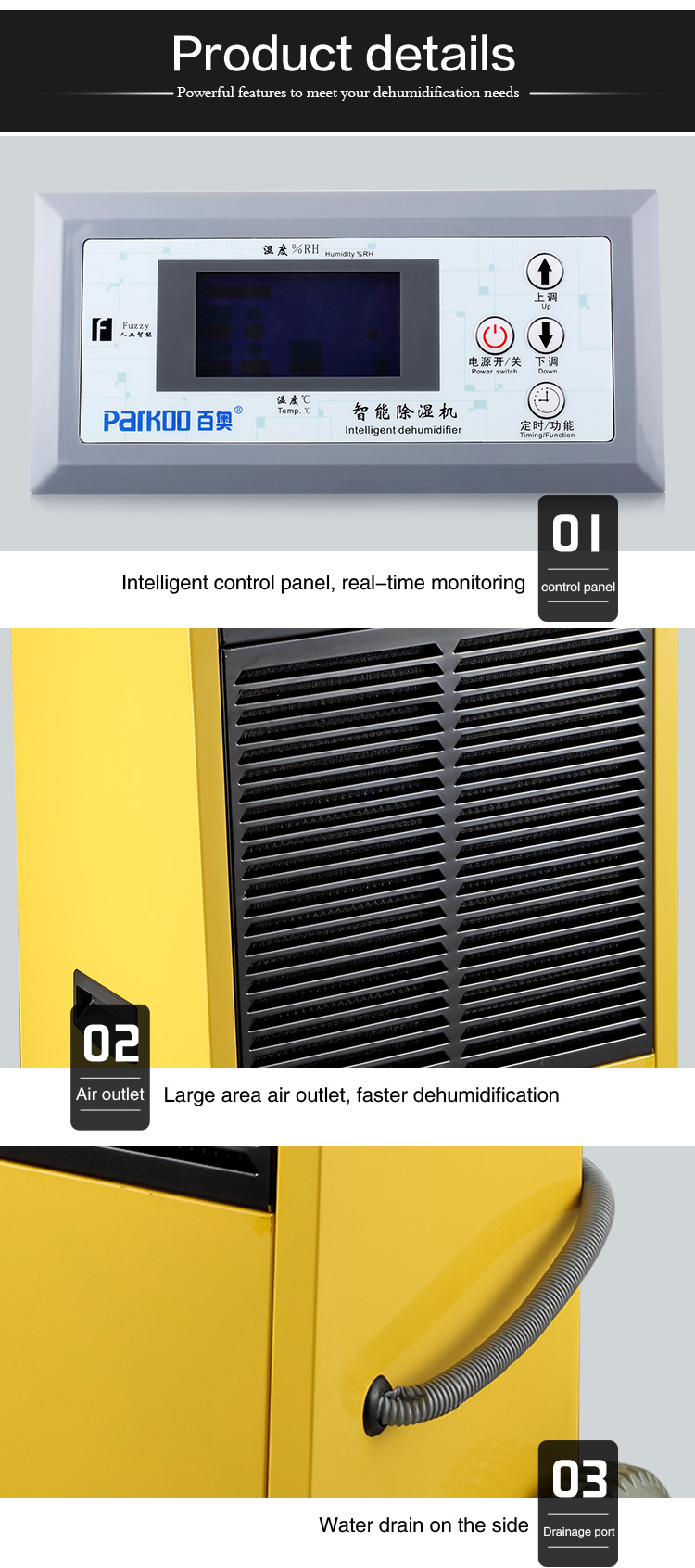 Hand Push Removal Moisture Industrial Dehumidifier