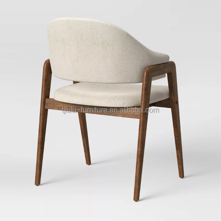 Home Furniture Top Quantity Modern Fabric Wood Armrest Chair for Hotel and Dining in Restaurant