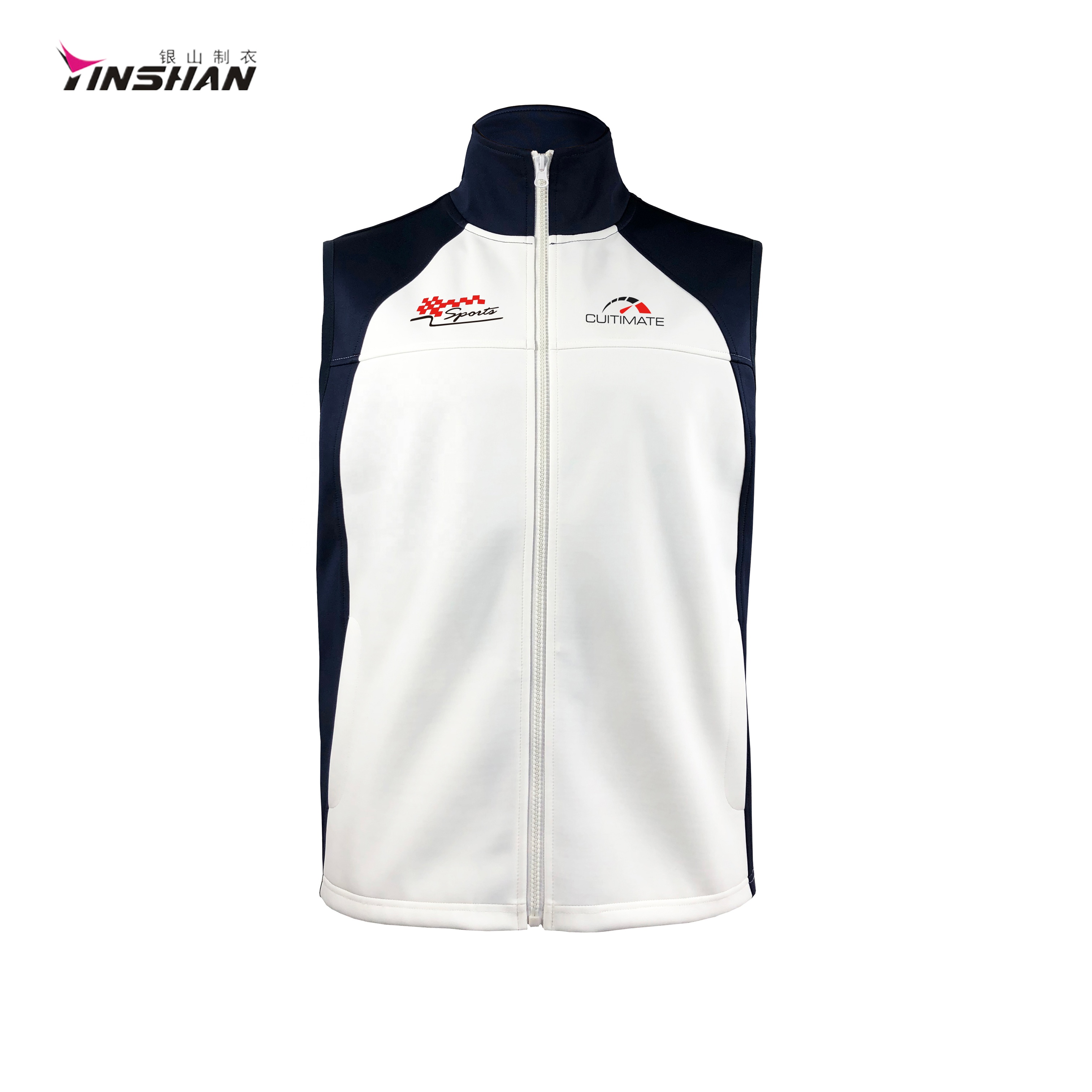 Aviliable Sample Custom Team Name Sports Vest Windproof White Racing Motorcycles Vests