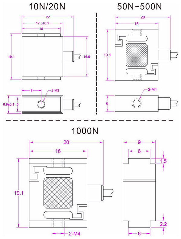 miniature force transducer 20N