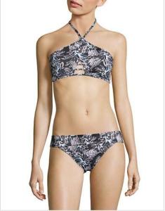 Quality DESIGN LAB LORD &amp; TAYLOR Floral Halter Swim Top wholesale