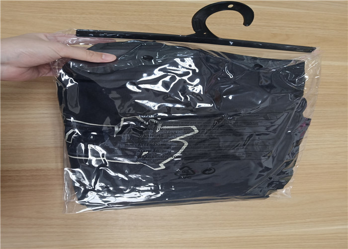 Garment Packing Clear PVC Packaging Bags With Plastic Button and Hand