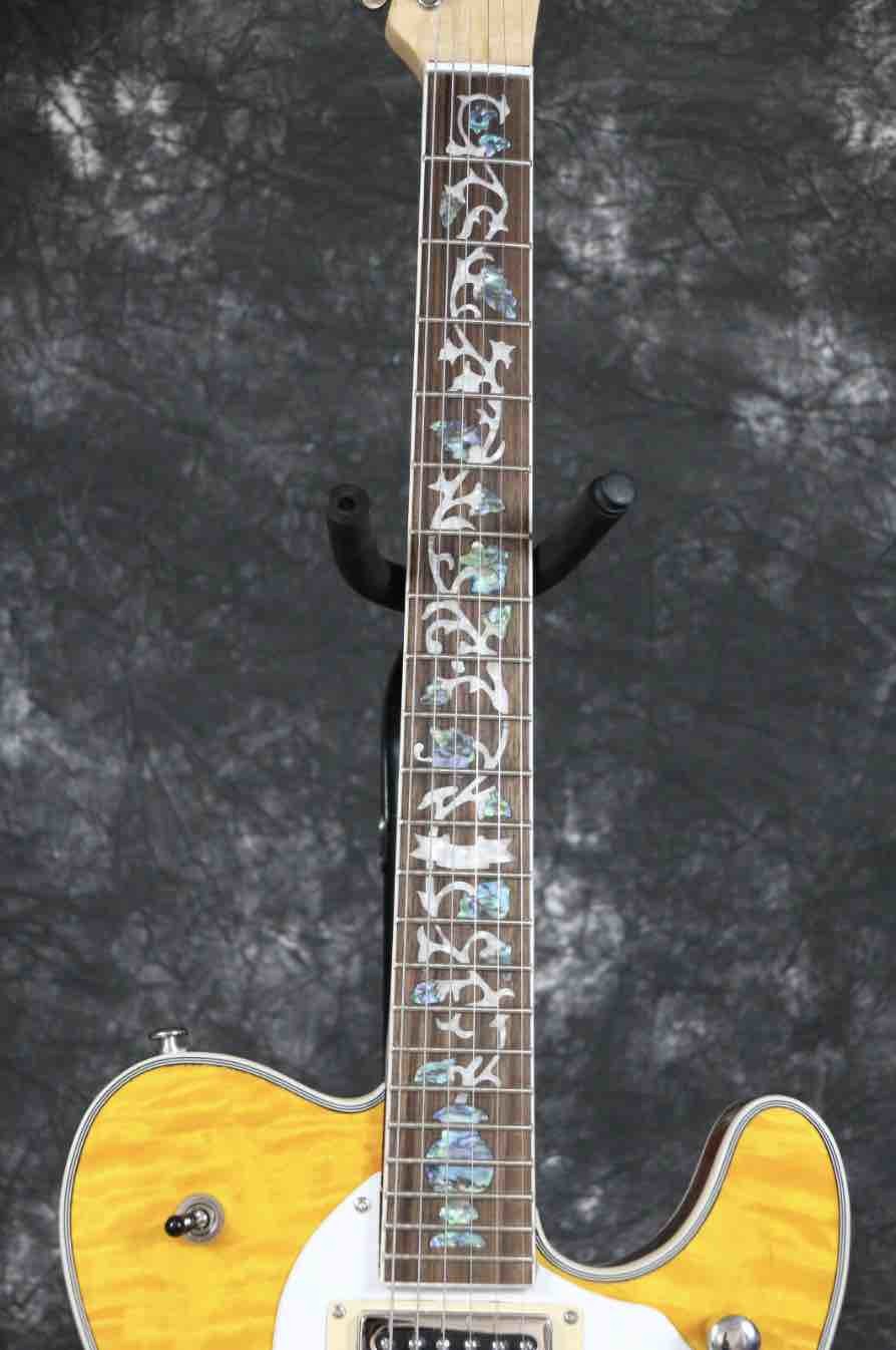 2019 Grand Special F Hole Tl Electric Guitar Quilted Maple Abalone Inlay Bigsby