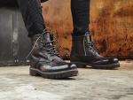 Fashion Style Mens Leather Dress Boots Carve Vintage Pointed Toe Men Martin