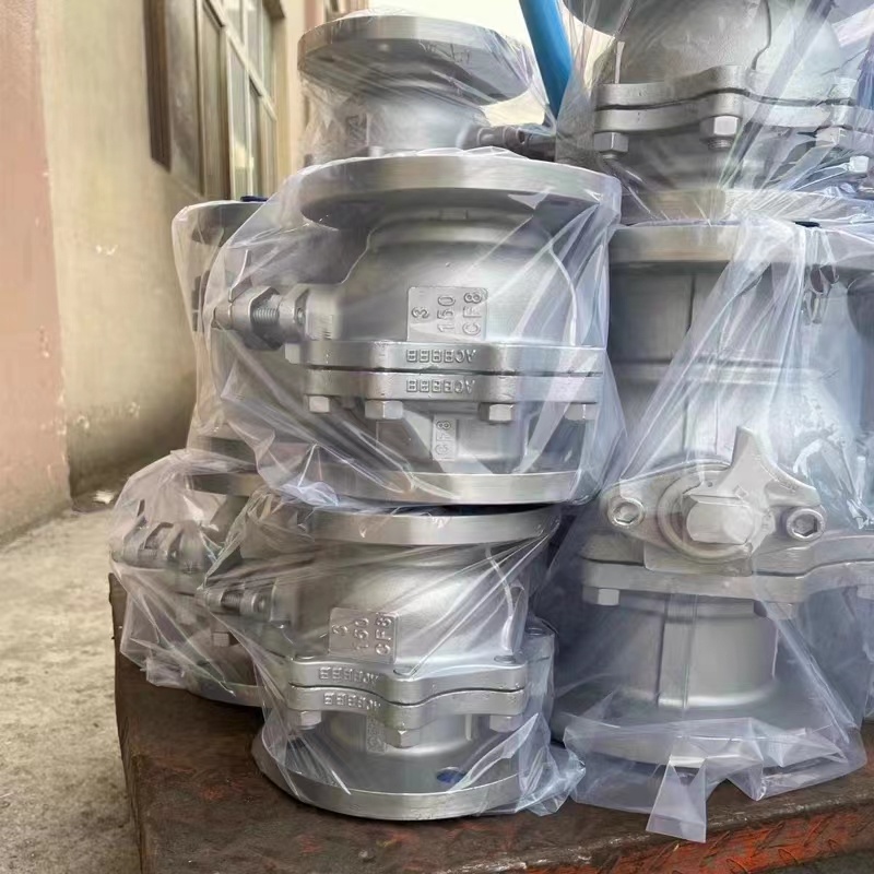 Full Bore ANSI 150 with ISO Stainless Steel Pneumatic Flange Ball Valve
