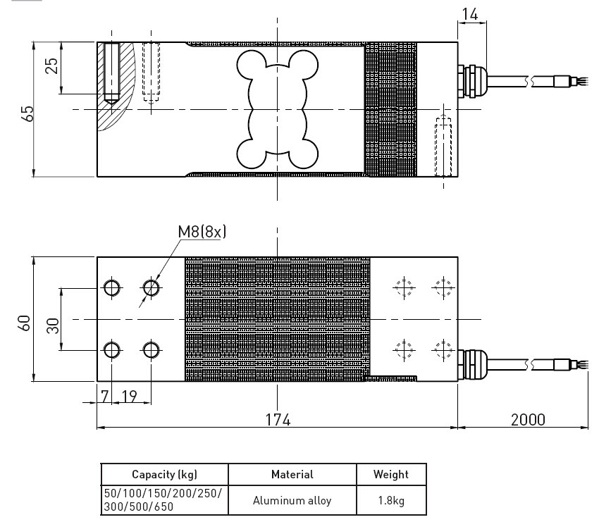 Through Hole Precision Force Sensor Load Cell Transducer Scale Sensor