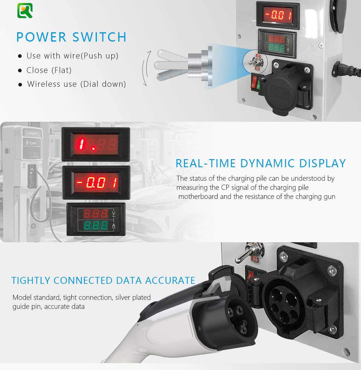 Type1/J1772 Tester 48A Max Power Charger For Energy Cars Includes Charging Gun Test