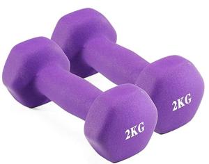 Quality 2KG Hex Dumbbell, Plastic Dip Dumbbell，Small Dumbbells for Slimming Fitness women yoga wholesale