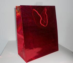 Quality holographic paper bag for shopping paper gift bag wholesale