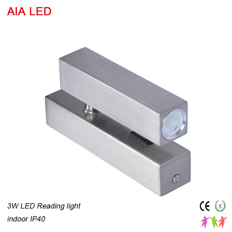 IP40 Recessed adjustable interior 3W LED wall light & led bedroom wall light for hotel