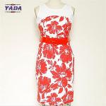 Ladies slim style sleeveless floral casual dresses women elegant designs fat