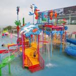 Customized Spray Park Equipment Family Interactive Water Slide Anti UV