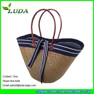 Quality LUDA chevron women straw totes handmade seagrass straw beach bag wholesale