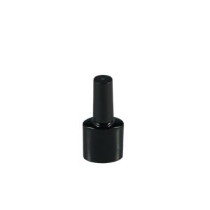 Quality Oval Black Empty Glass Nail Polish Bottles , Empty Gel Polish Bottles With Soft Brush wholesale