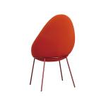 Orange Fabric Fully Upholstered Dining Chairs , Drop Shape Nest Low Easy Chair
