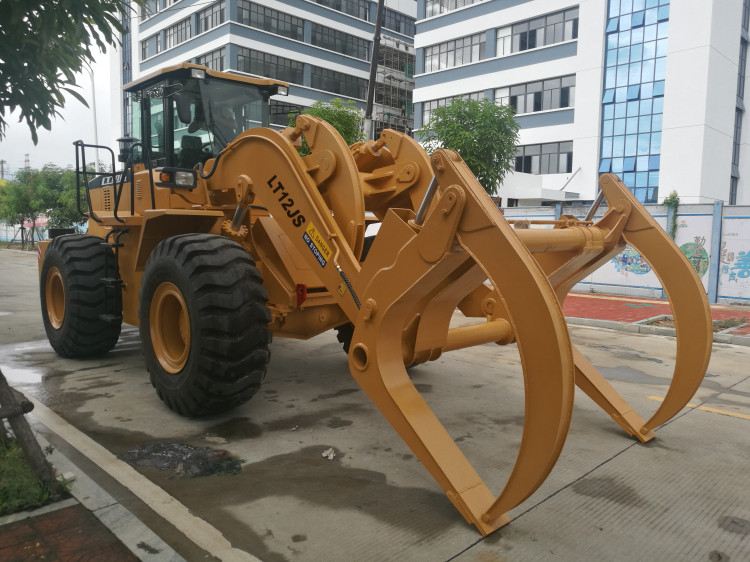 12 Ton Grapple Large Front End Loader With Air Conditioner 199kw Rated Engine Power