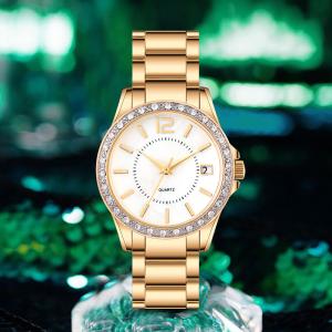 Quality Elegant Stainless Steel Alloy Case Diamond Quartz Watch Design For Women wholesale