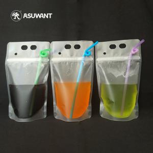 Quality Transparent Juice Drink PET Plastic Stand Up k Bags wholesale