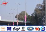 Famous Project Hot Dip Galvanized Metal Light Pole , White Coating Light Steel