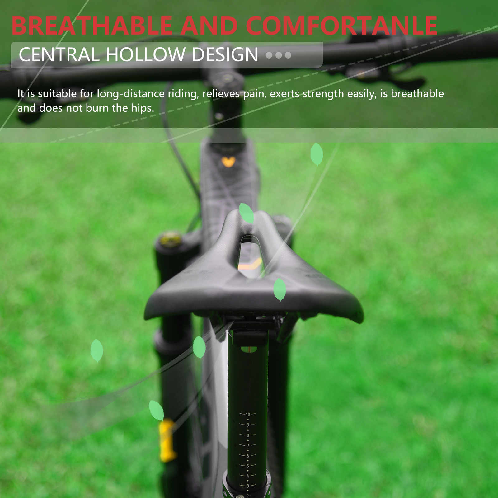 Ergonomic Arch Bicycle Saddle Seat Light Weight 149g Imitation Leather Shell