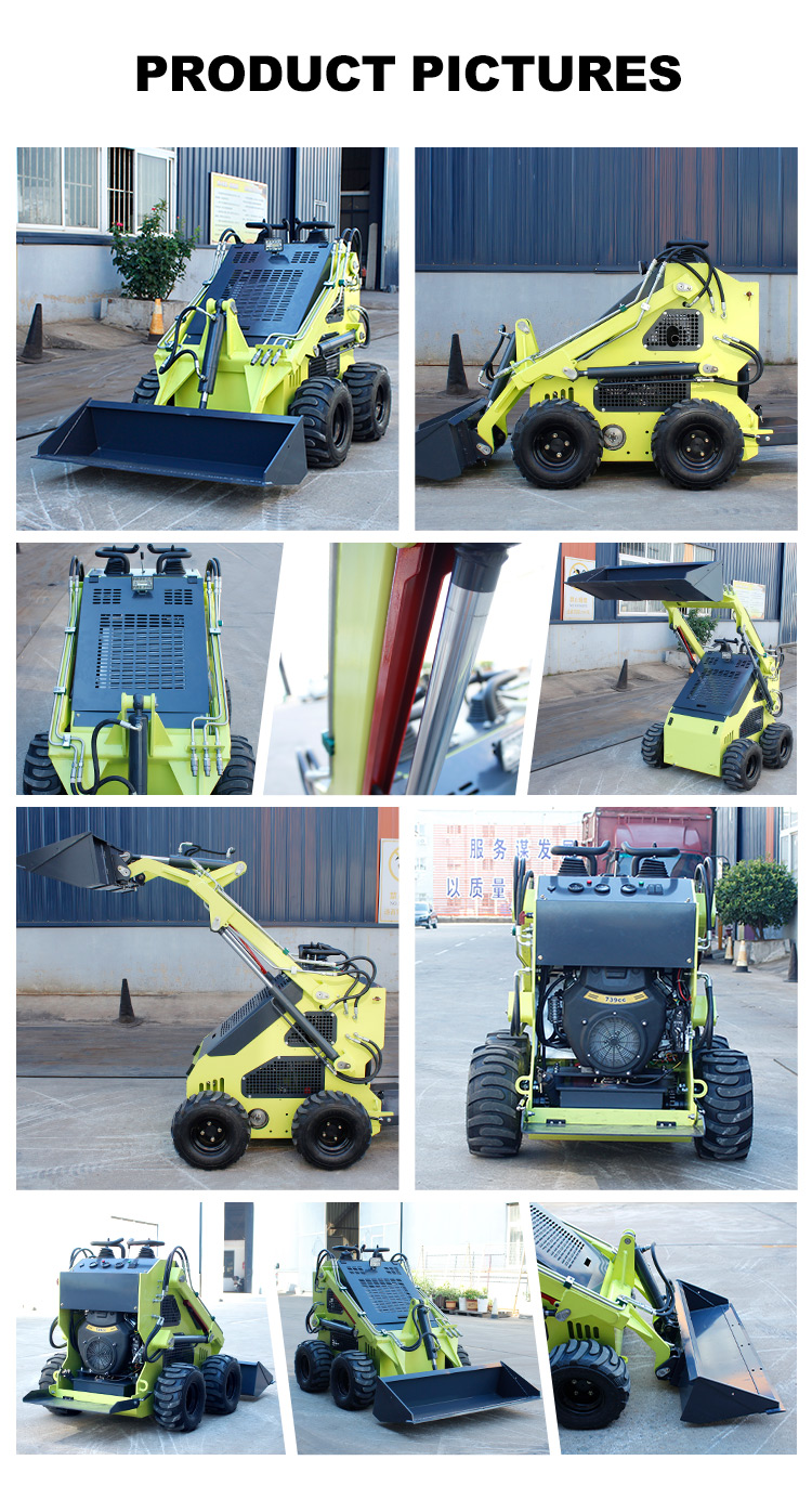 Euro 5 CE Epa Mini Skid Steer Loader 500 Kg 1 Ton 2 Ton with MOOG Hydraulic Cylinder