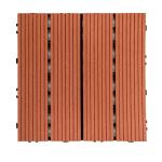 Outdoor Square Wood Deck Tiles Weather Resistant Interlocking Design