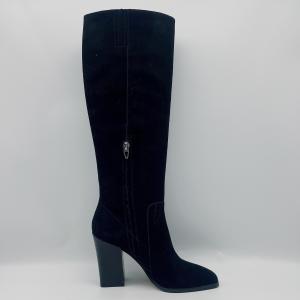 Quality Black Leather Square Toe Ankle Boots / Women'S High Ankle Boots wholesale