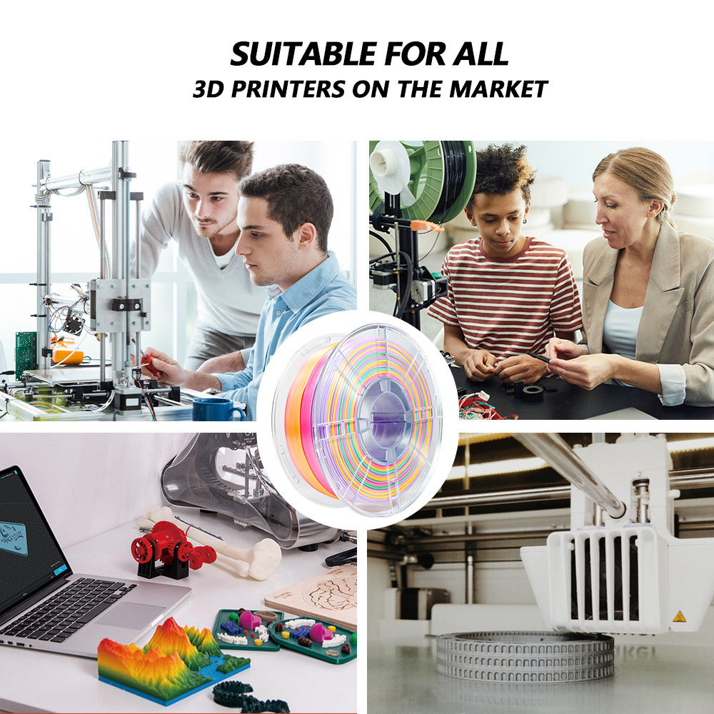 Rainbow PLA+ Filament 1kg Diameter 1.75mm Colorful Macaron 3d Printing Filament