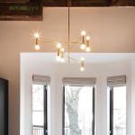 Vintage chandelier LED indoor lamp iron gold metal bar coffee shop Kitchen