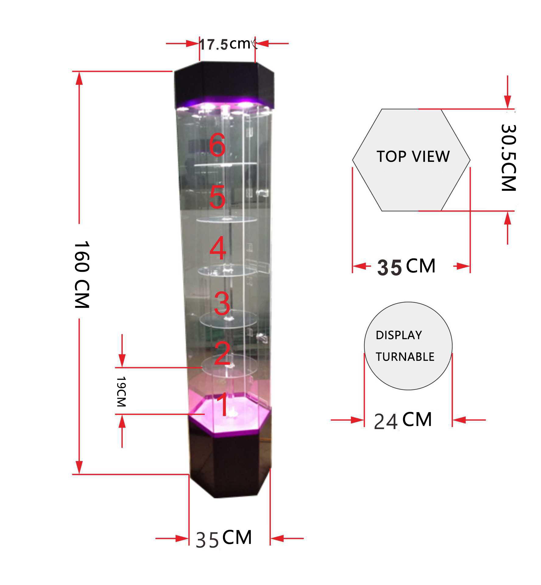 Rotary Acrylic Display Showcase / Acrylic Display Rack Practical For Mobile Phone Shop