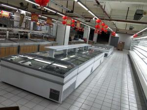 Quality Commercial Deep Supermarket Island Freezer , Seafood Sliding Door Freezer wholesale
