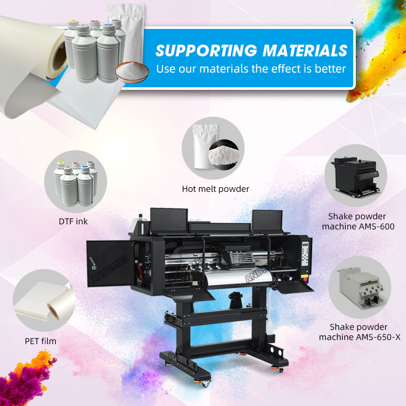 Black A1 60cm Dual Head I3200 DTF Printer With Hoson Motherboard And Textile Ink Printing