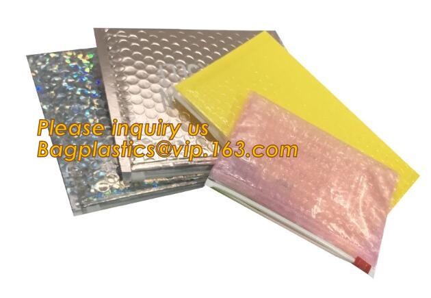 Cosmetic Pink Slider Padded Bag/Silver k Bag With Bubble,Padded Envelopes Cheap Aluminium Foil k Holographic