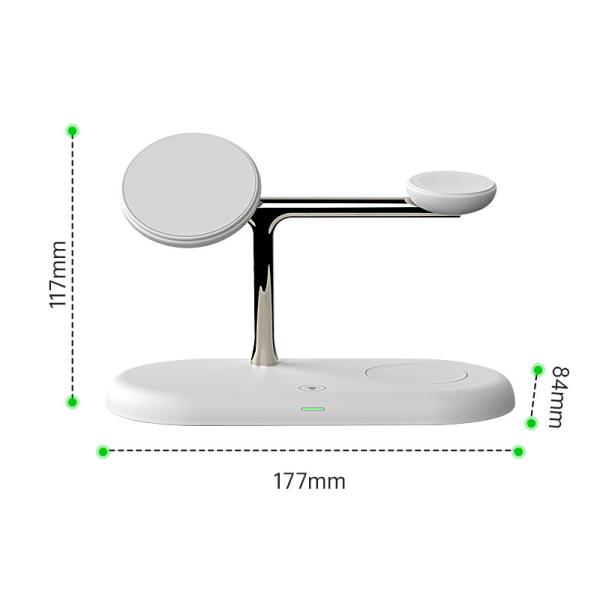 abs zinc alloy material 7 In 1 Magnetic Wireless Charger Transmission distance