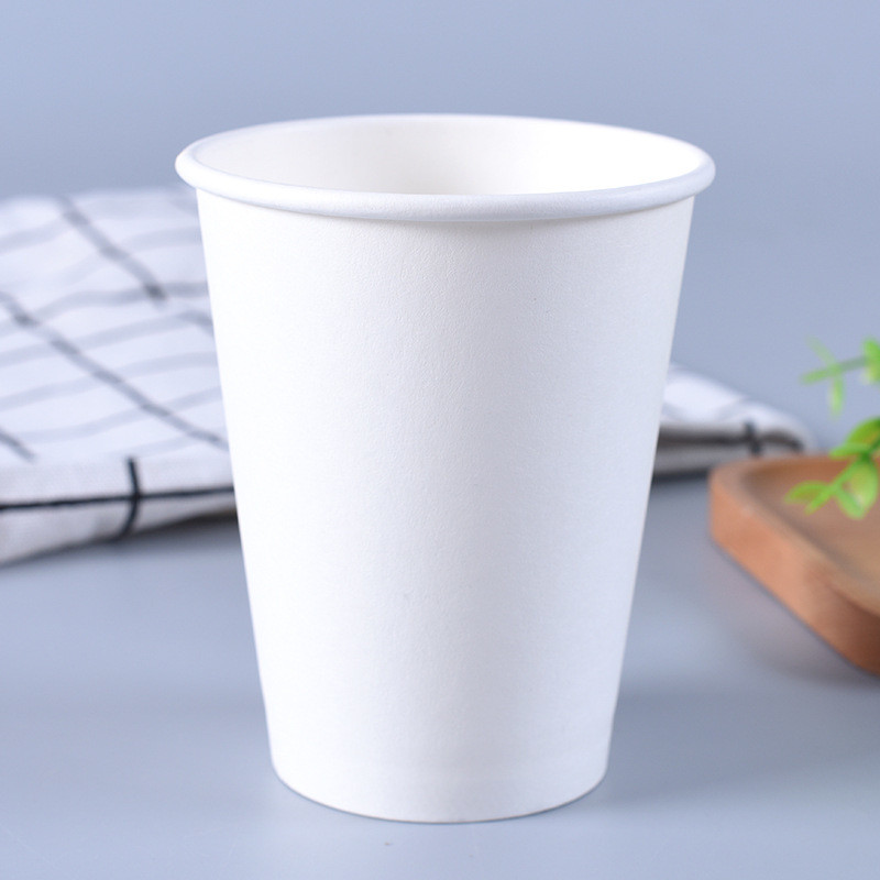 Coffee Water White Disposable Paper Cups 8 Oz With Customized Logo