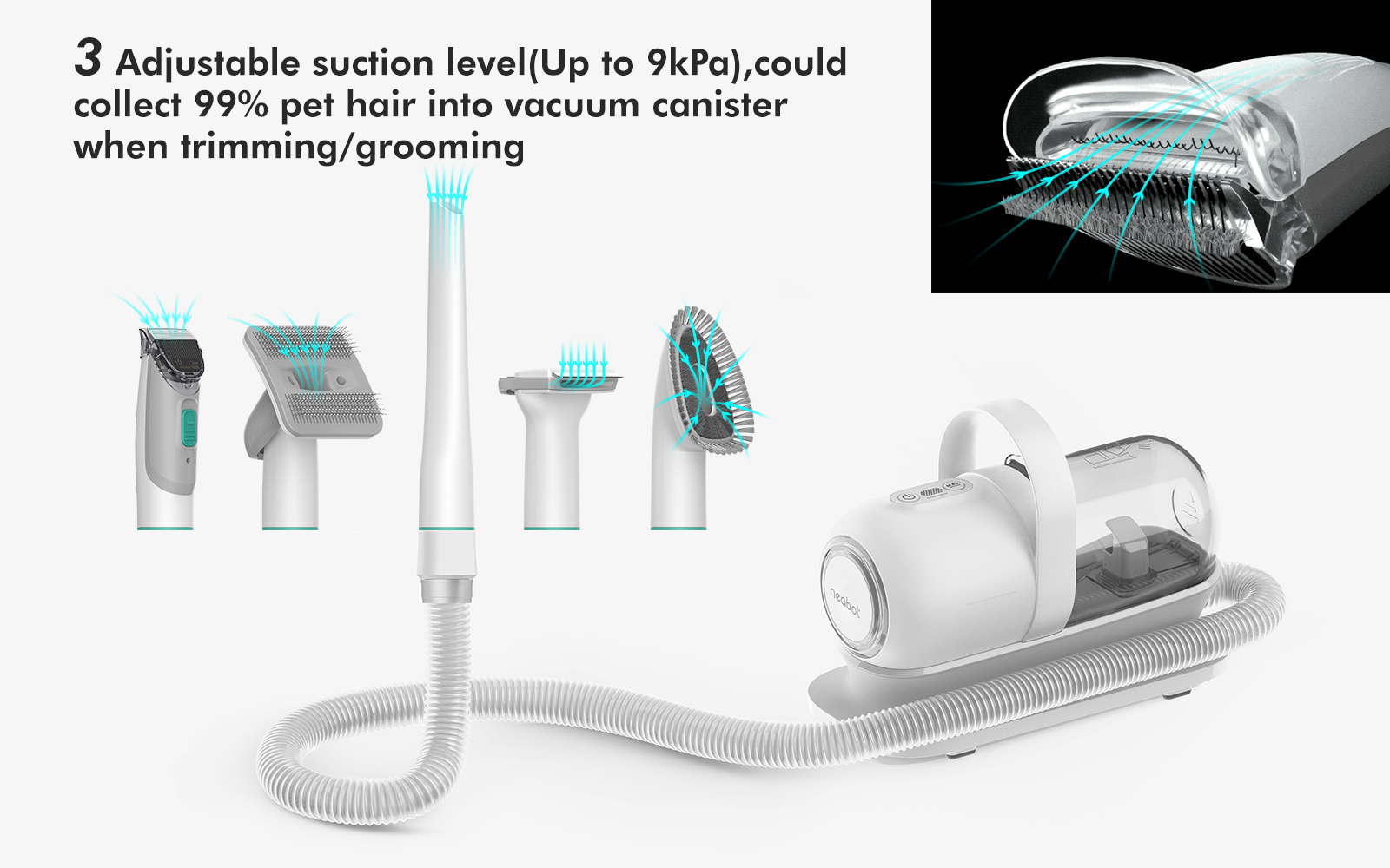 Pet Grooming Kit Low db Vacuum Cleaner Trimmers Blades Charging Time Not Applicable